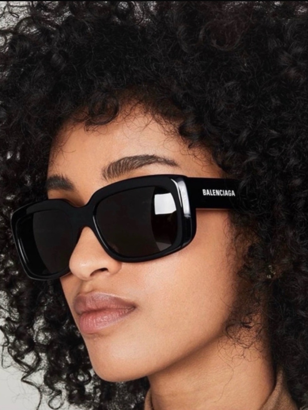 Balenciaga Black Chunky Rectangle Sunglasses